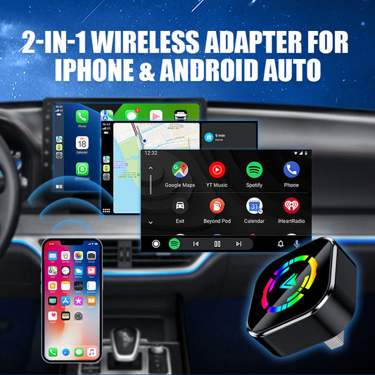 Bezprzewodowy adapter 2 w 1 do iPhone'a i Androida Auto